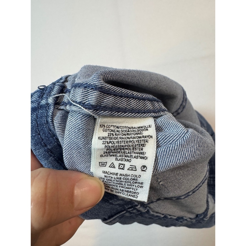 Boho Free People Denim Mini Skirt Womens 8 Blue Medium Wash Seamed Back Zip - Picture 4 of 9